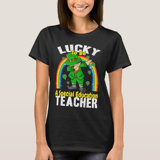 Lucky to be a Special Education Teacher St Patrick T-Shirt (Vorderseite)