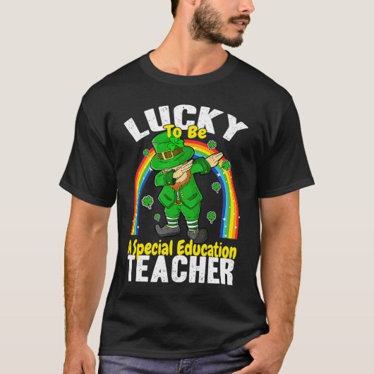 Lucky to be a Special Education Teacher St Patrick T-Shirt (Vorderseite)