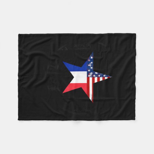 Lucky To Be French Proud To Be American French Lan Fleecedecke (Vorderseite (Horizontal))