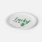 Lucky to be St Patrick's Day Clover Kids Birthday Pappteller (Schrägansicht)