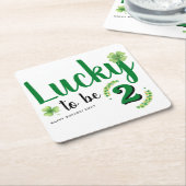 Lucky to be St Patrick's Day Clover Kids Birthday Rechteckiger Pappuntersetzer (angewinkelt)