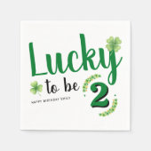 Lucky to be St Patrick's Day Clover Kids Birthday Serviette (Vorderseite)