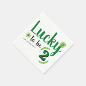Lucky to be St Patrick's Day Clover Kids Birthday Serviette (Ecke)