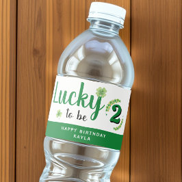 Lucky to be St Patrick's Day Clover Kids Birthday Wasserflaschenetikett