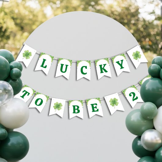Lucky to be St Patrick's Day Clover Kids Birthday Wimpelkette