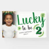 Lucky to be St Patrick's Day Photo Kids Birthday Banner (Horizontal)