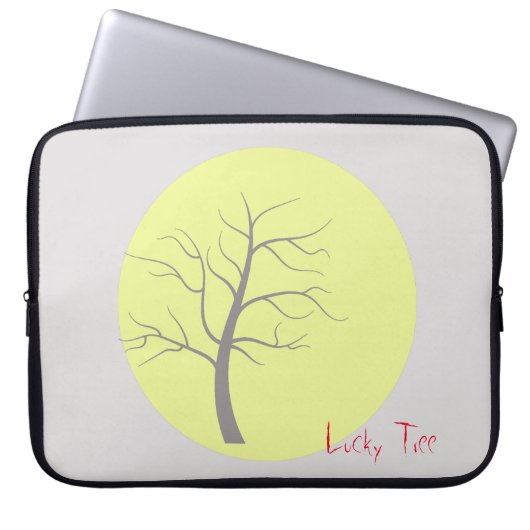 Lucky Tree Yellow Grey Laptop Sleeve (Vorderseite)