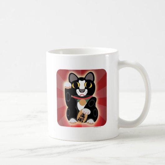 Lucky Tuxedo Cat bei Zuhause Kaffeetasse (Rechts)