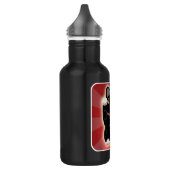 Lucky Tuxedo Cat Illustrierter Cartoon Design Edelstahlflasche (Links)