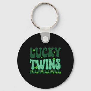 Lucky Twins Familie passend Retro Groovy St Patric Schlüsselanhänger