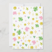 Lucky Two Four Leaf Clover Birthday Invitation Einladung (Rückseite)
