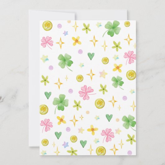 Lucky Two Four Leaf Clover Birthday Invitation Einladung (Rückseite)