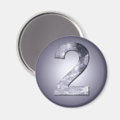 Lucky Two Lunar Symbol Numerology Number Magnet (Vorderseite/Rückseite)