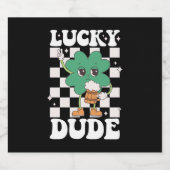 Lucky Typ Kleeblatt St Patricks Day Irish Groovy Bierflaschenetikett (Einzelnes Label)