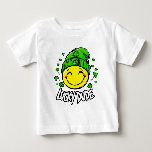 Lucky Typ Smile Face St. Patrick's Day Baby T-shirt (Vorderseite)