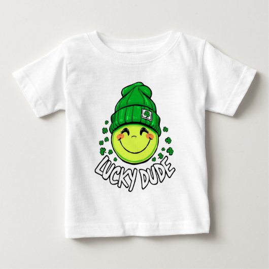 Lucky Typ Smile Face St. Patrick's Day Baby T-shirt (Vorderseite)