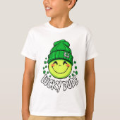 Lucky Typ Smile Face St. Patrick's Day T-Shirt (Vorderseite)