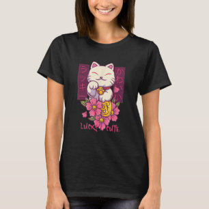 Lucky und Niedlich Japanisch Lucky Cat Maneki Neko T-Shirt