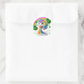 Lucky Unicorn Kleeblatt St Patricks Day Lepricorn Runder Aufkleber (Tasche)