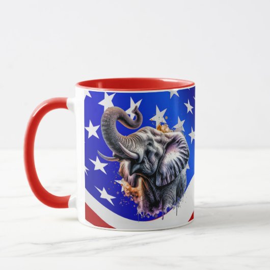Lucky USA Elephant Tasse von NickysArt (Links)