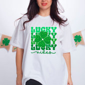 Lucky Vibes Green Leopard Kleeblatt St Patricks Da T-Shirt