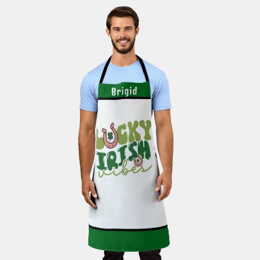 Lucky Vibes Irish Schürze - Personalisiert St. Pad (Getragen)