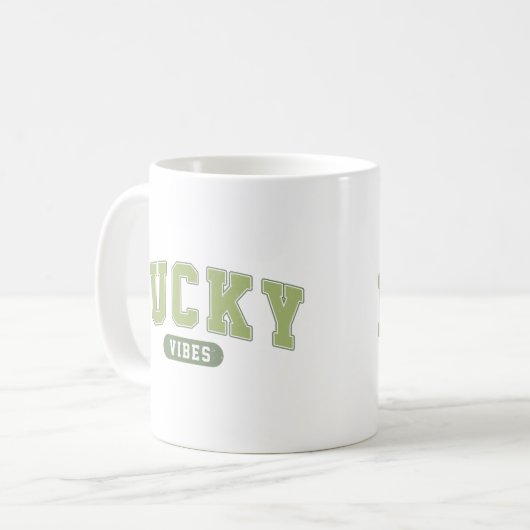 Lucky Vibes Kaffeetasse (Vorderseite Links)