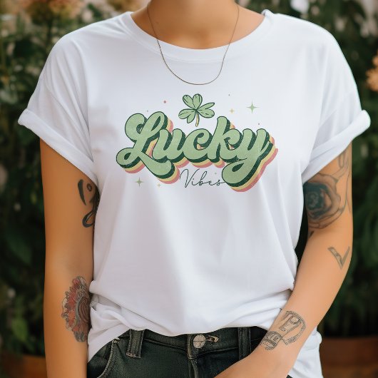 Lucky Vibes Kleeblatt St. Patrick's Day T-Shirt