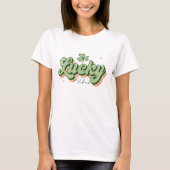 Lucky Vibes Kleeblatt St. Patrick's Day T-Shirt (Vorderseite)