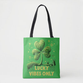Lucky Vibes Only Yarn Clover St Patrick's Day Tasche