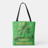 Lucky Vibes Only Yarn Clover St Patrick's Day Tasche (Rückseite)