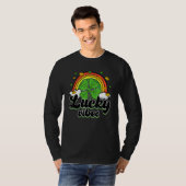 Lucky Vibes Retro Rainbow Shamrock St. Patrick's D T-Shirt (Vorne ganz)