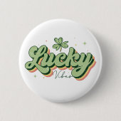 Lucky Vibes St. Patrick's Day Button (Vorderseite)