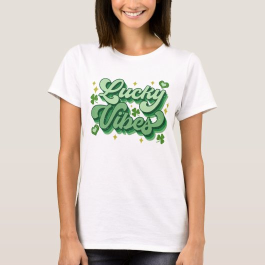 Lucky Vibes St Patrick's Day T-Shirt (Vorderseite)
