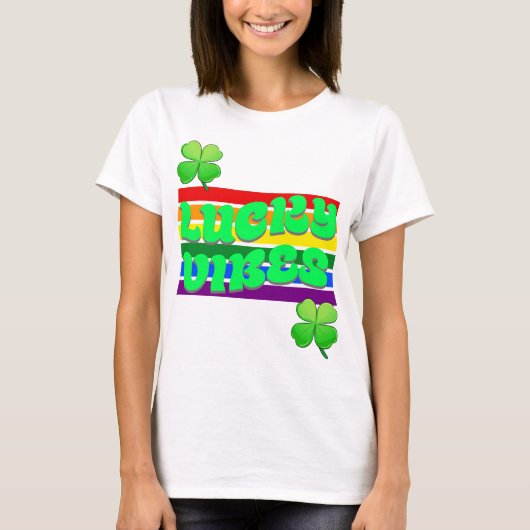 Lucky Vibes St. Patrick's Day T-Shirt (Vorderseite)