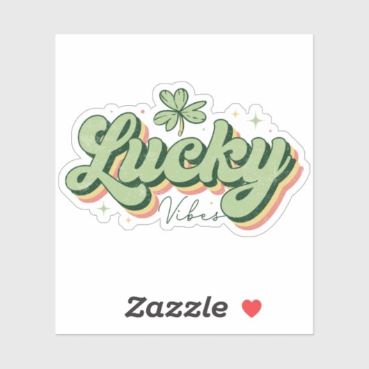 Lucky Vibes St. Patrick's Day Vinyl Sticker (Blatt)
