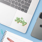 Lucky Vibes St. Patrick's Day Vinyl Sticker (Laptop mit iPhone)