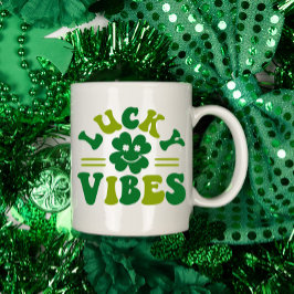 Lucky Vibes Vierblättriges Kleeblatt Kaffeetasse