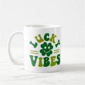 Lucky Vibes Vierblättriges Kleeblatt Kaffeetasse (Links)
