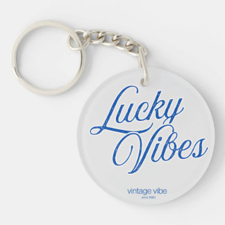 Lucky Vibes Vintage-Ästhetik-Rund-Acryl Schlüsselanhänger
