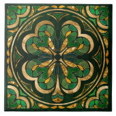 Lucky Vier-Blatt Kleeblatt Luxus Fliese (Vorderseite)