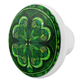 Lucky Vier-Blatt Kleeblatt Luxus Keramikknauf (Rechts)