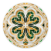 Lucky Vier-Blatt Kleeblatt Luxus Keramikknauf (Vorderseite)