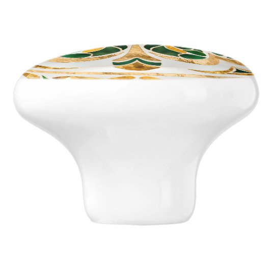 Lucky Vier-Blatt Kleeblatt Luxus Keramikknauf (Seitenansicht)