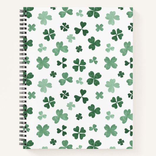 Lucky Vier-Leaf-Muster-Notebook Notizblock (Vorderseite)