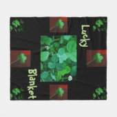 Lucky Vierblättriges Kleeblatt Blanket Fleecedecke (Vorderseite (Horizontal))