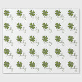 Lucky Vierblättriges Kleeblatt Geschenkpapier (Flach)