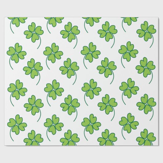 Lucky Vierblättriges Kleeblatt Geschenkpapier (Flach)