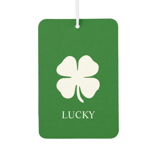 Lucky Vierblättriges Kleeblatt Green Stripe Irish Autolufterfrischer (Vorderseite)