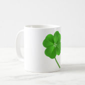 Lucky vierblättriges Kleeblatt Kaffeetasse (Vorderseite Links)